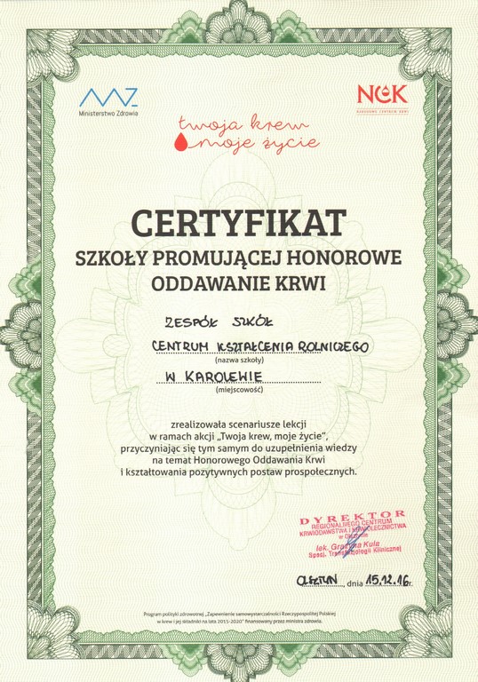 Certyfikat-krwiodawstwo